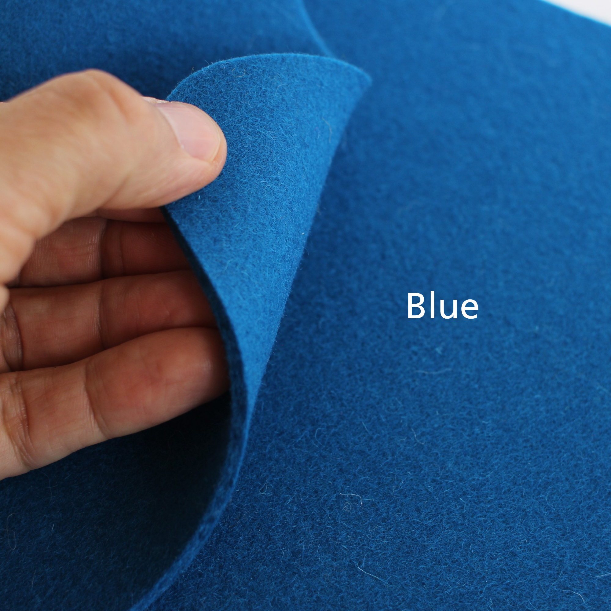 blue felt desk mat