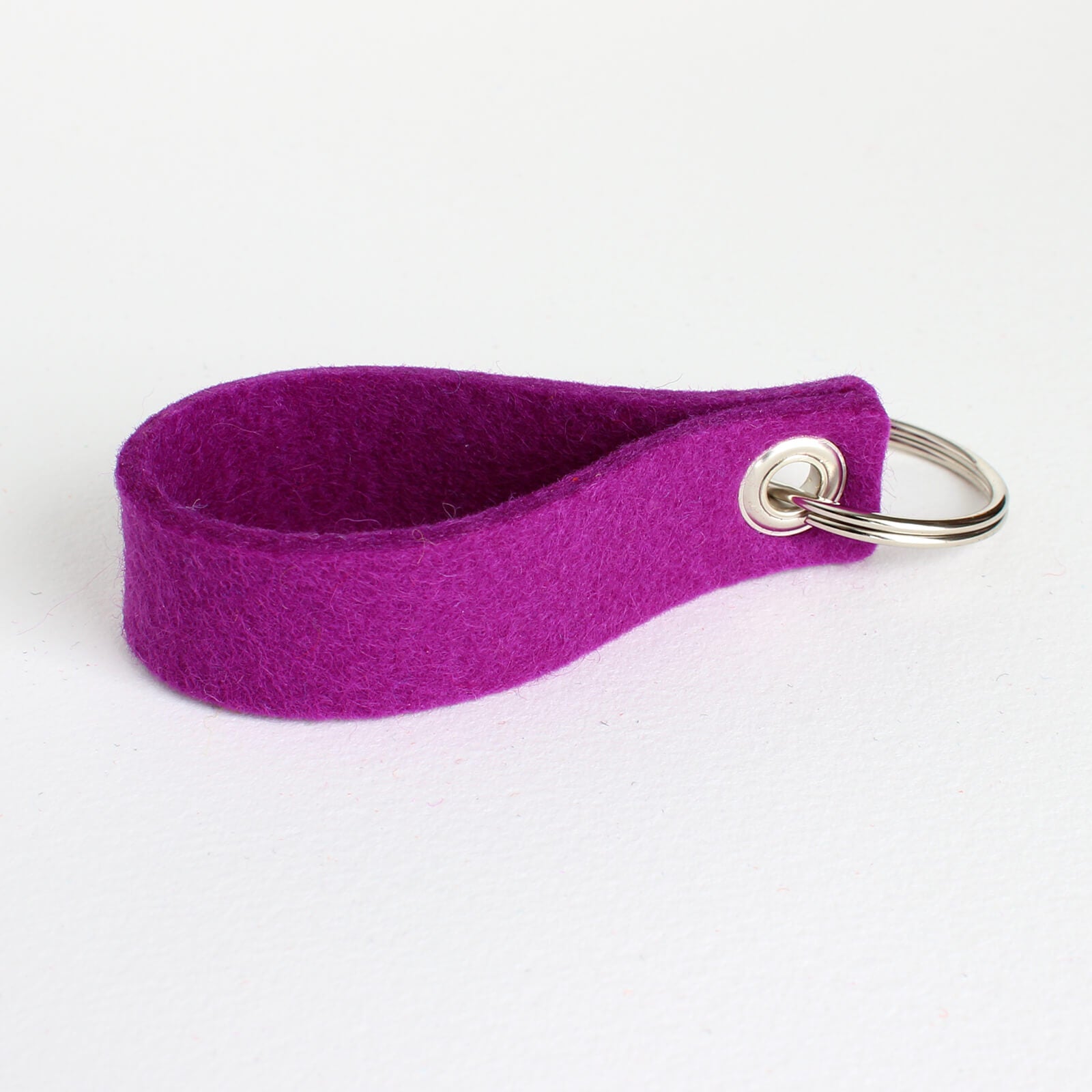 purple felt keychain